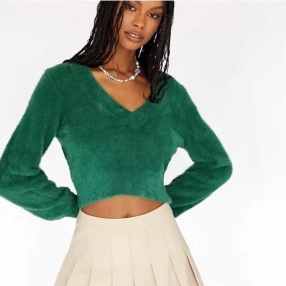 Sunday Best Green Fuzzy sweater